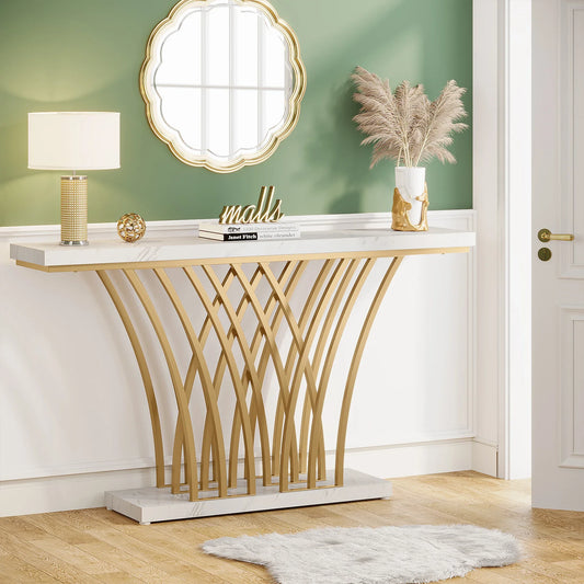 Tribesigns Table console dorée de 59 pouces