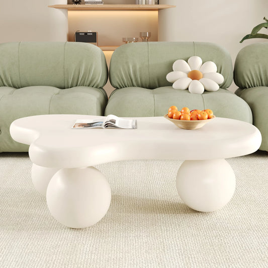 Table basse PINGGO style nuage noir avec éclairage LED 16 couleurs