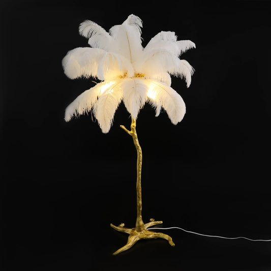 lampadaire en plumes de luxe moderne pour salon